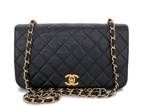 Chanel 1989 Vintage Black Full Flap Bag 24k GHW Lambskin Chanel 1989 Vintage Black Full Flap Bag 24k GHW Lambskin