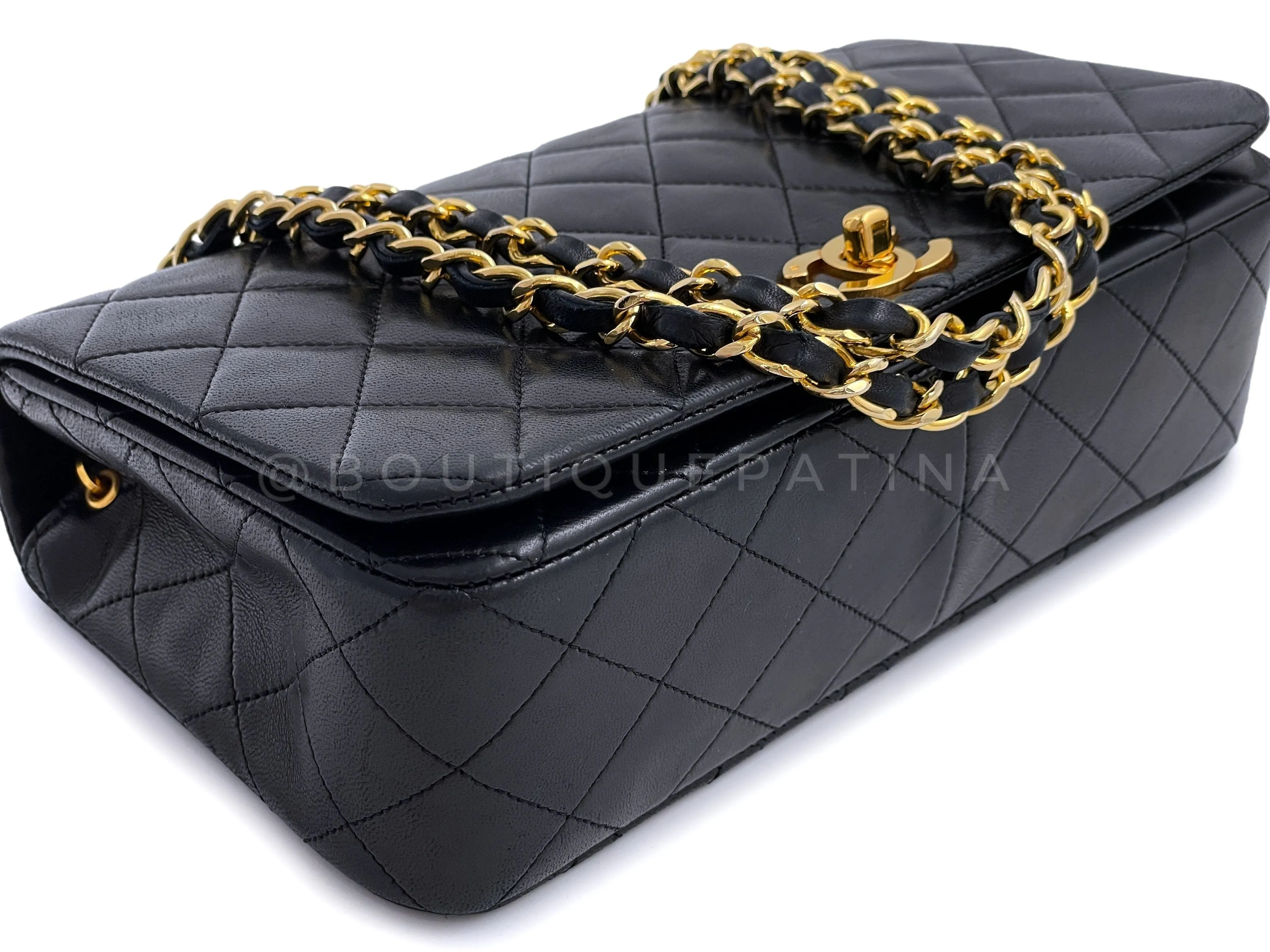 Chanel 1989 Vintage Black Full Flap Bag 24k GHW