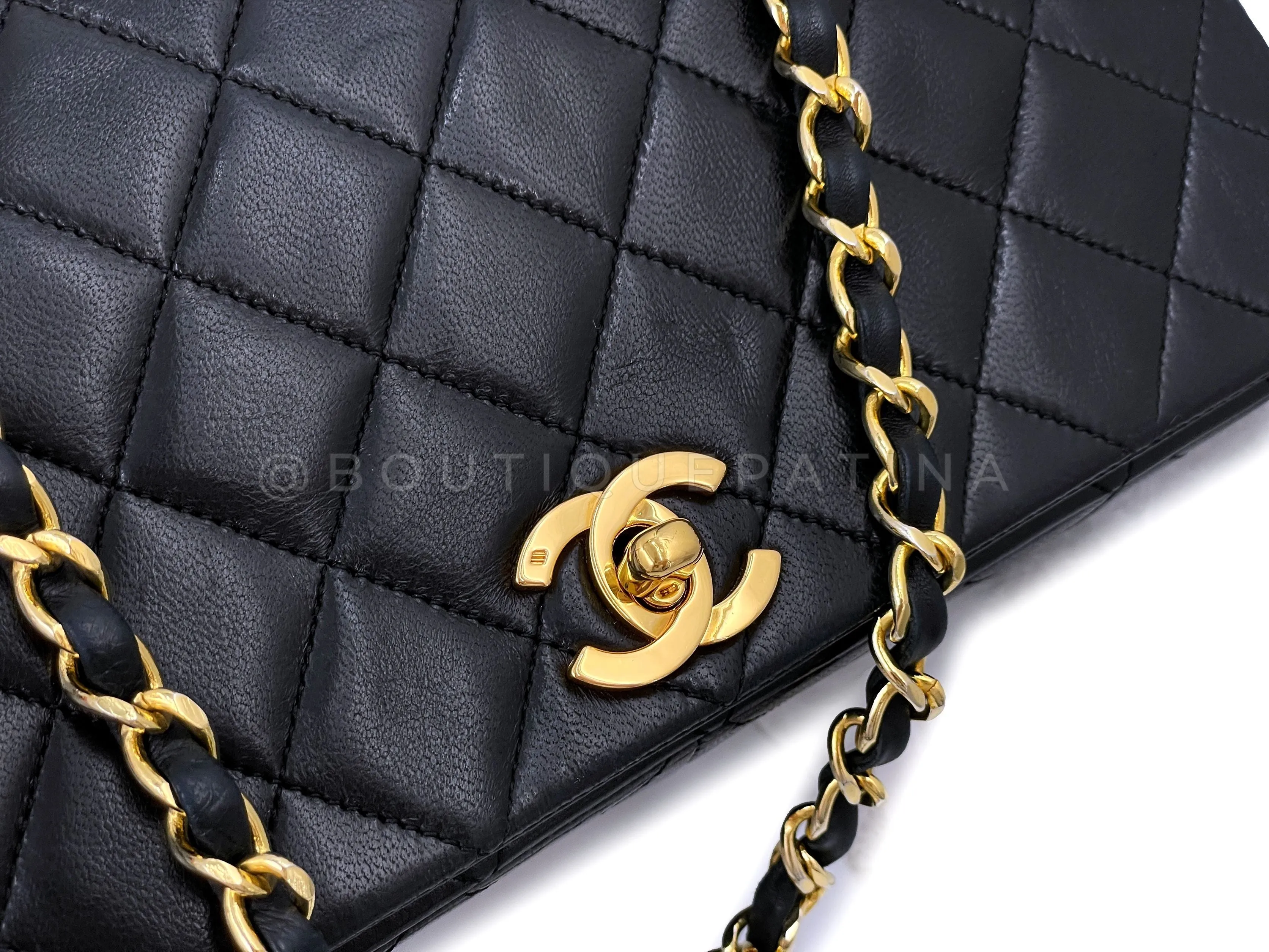 Chanel 1989 Vintage Black Full Flap Bag 24k GHW
