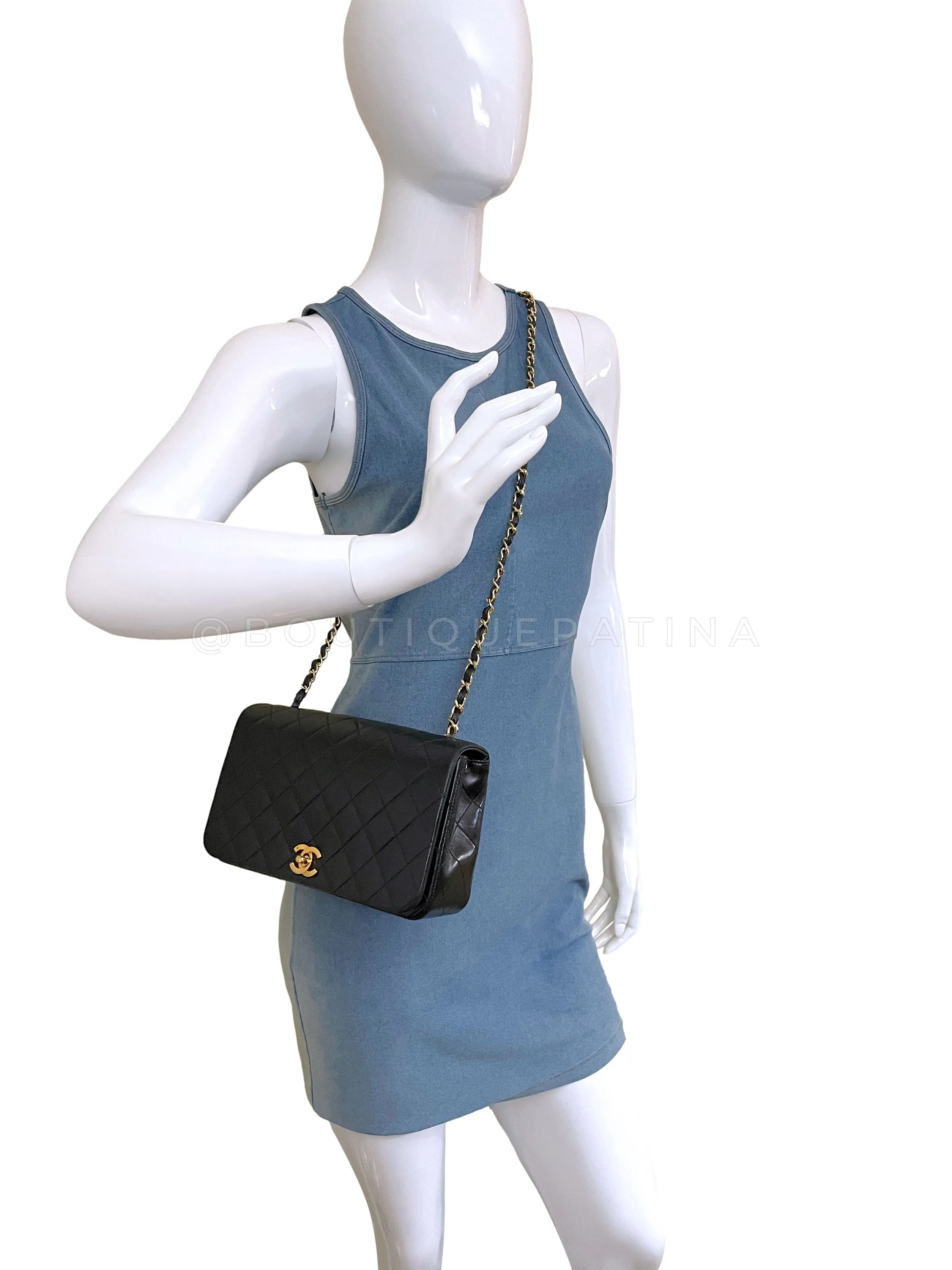 Chanel 1989 Vintage Black Full Flap Bag 24k GHW
