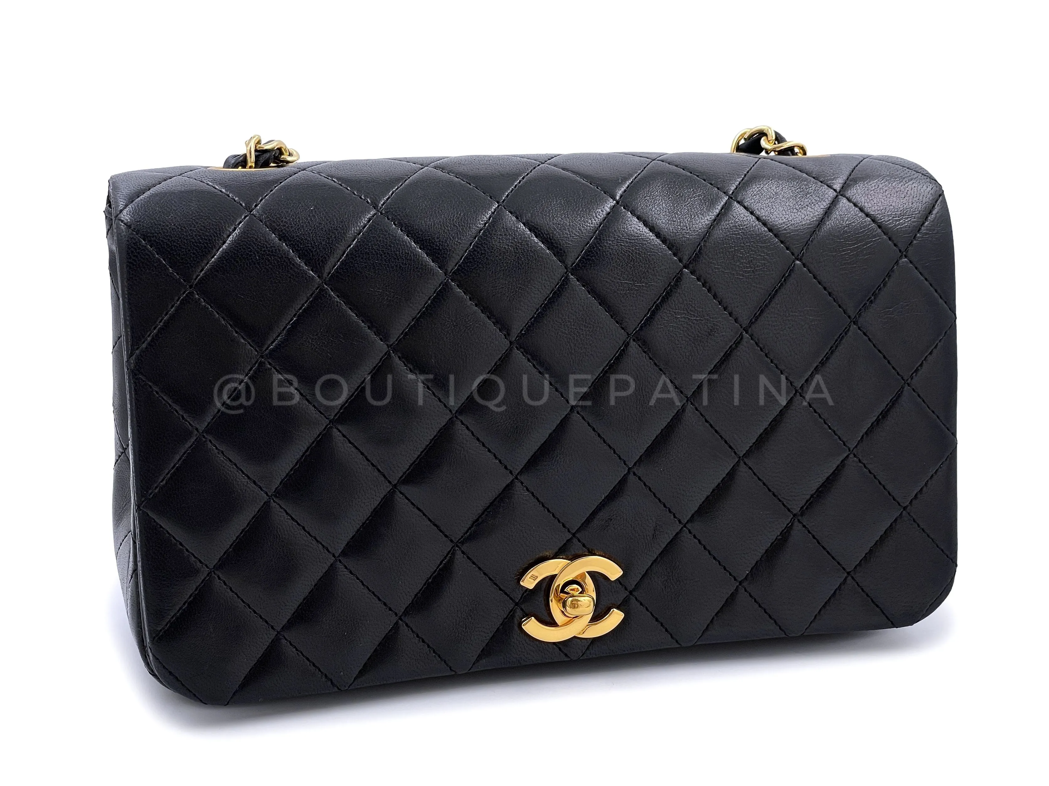 Chanel 1989 Vintage Black Full Flap Bag 24k GHW