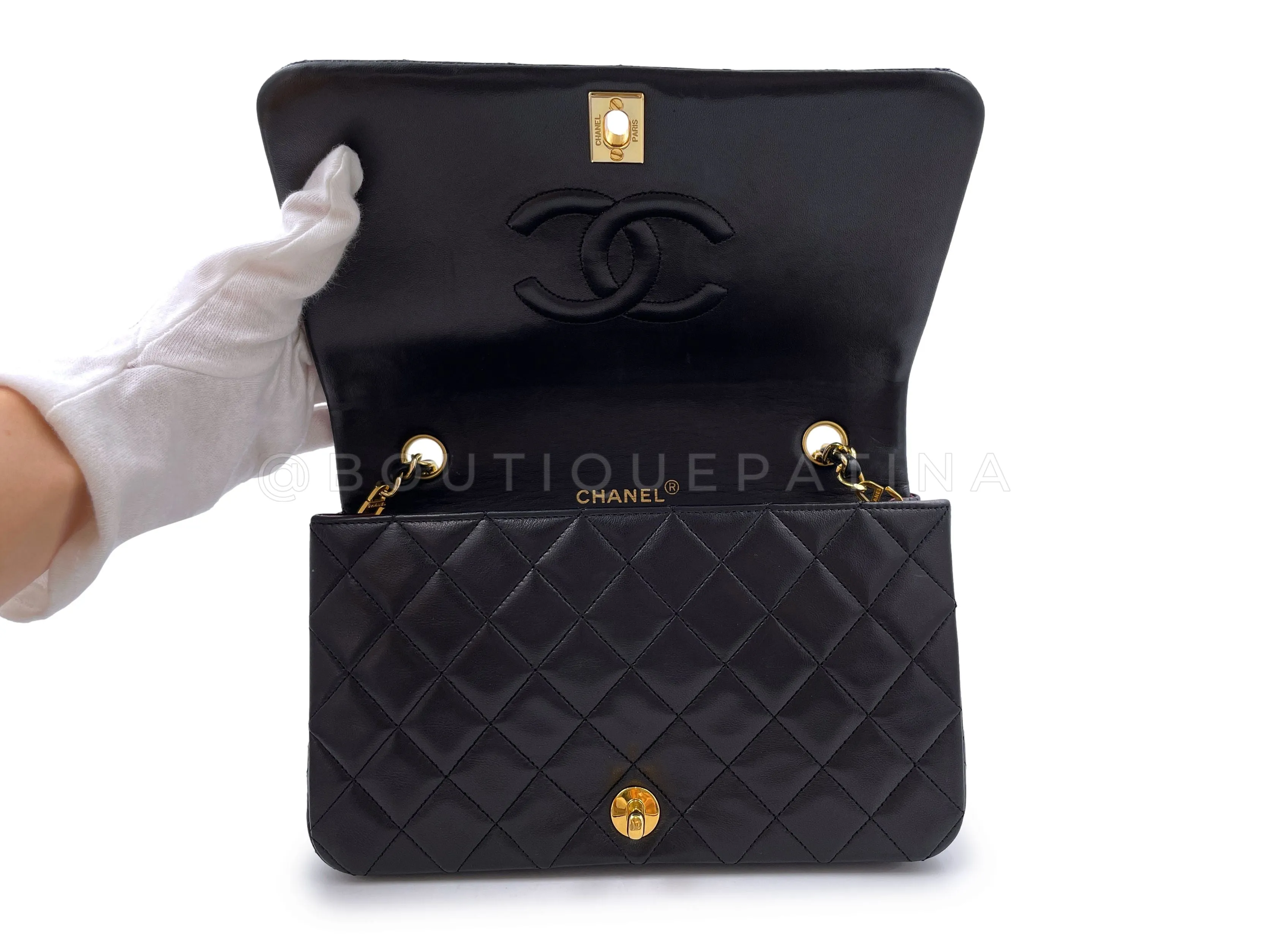 Chanel 1989 Vintage Black Full Flap Bag 24k GHW