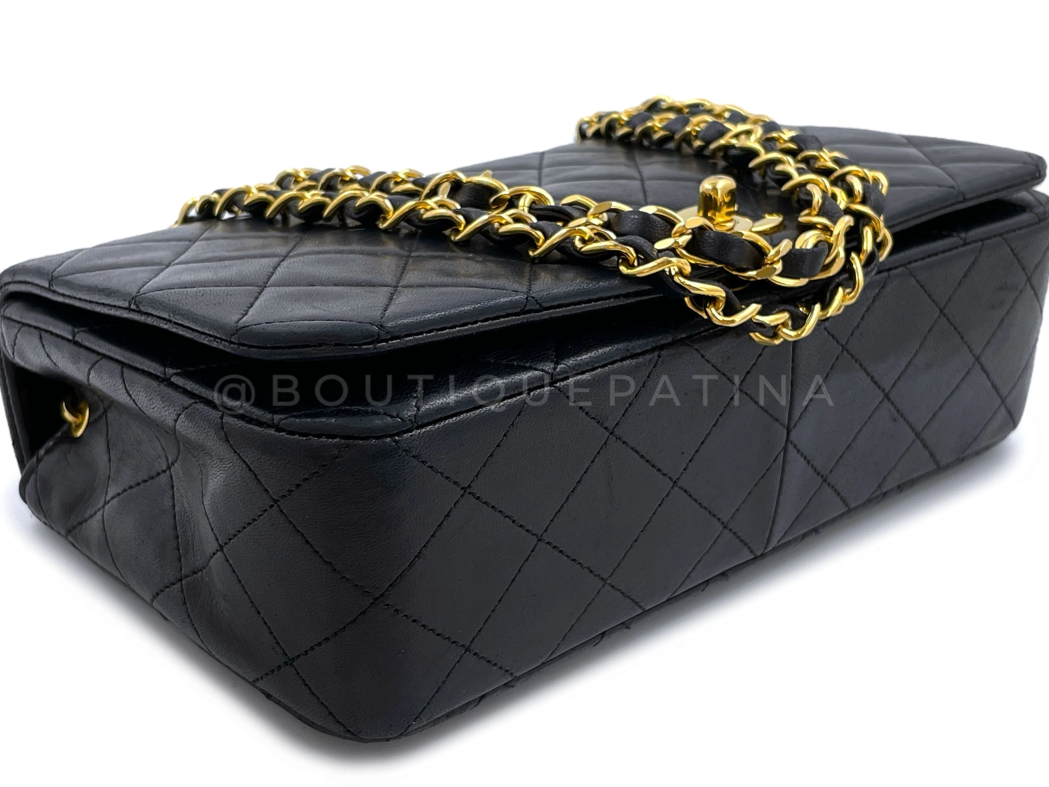 Chanel 1989 Vintage Black Timeless Quilted Full Flap Bag 24k GHW