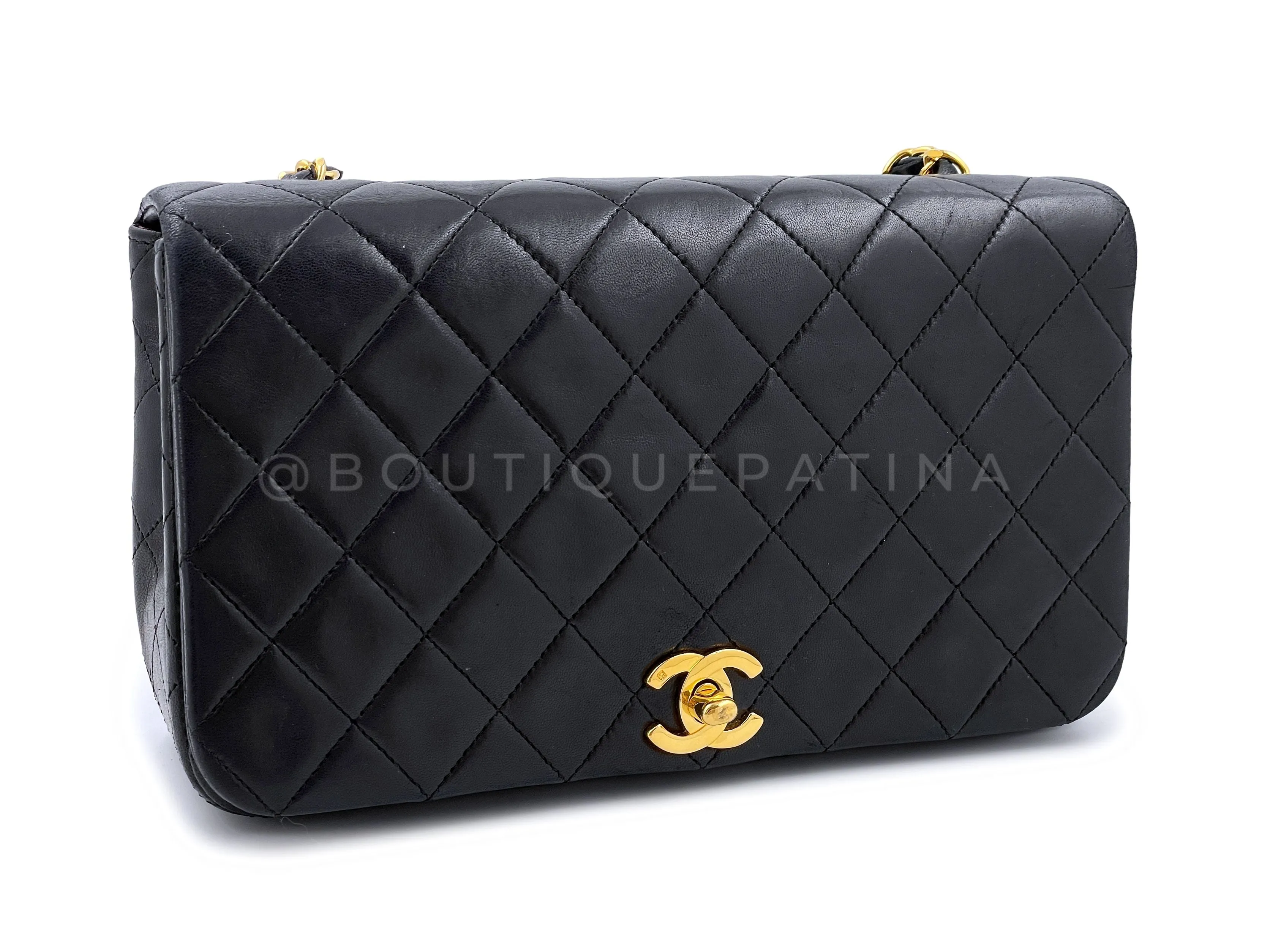 Chanel 1989 Vintage Black Timeless Quilted Full Flap Bag 24k GHW