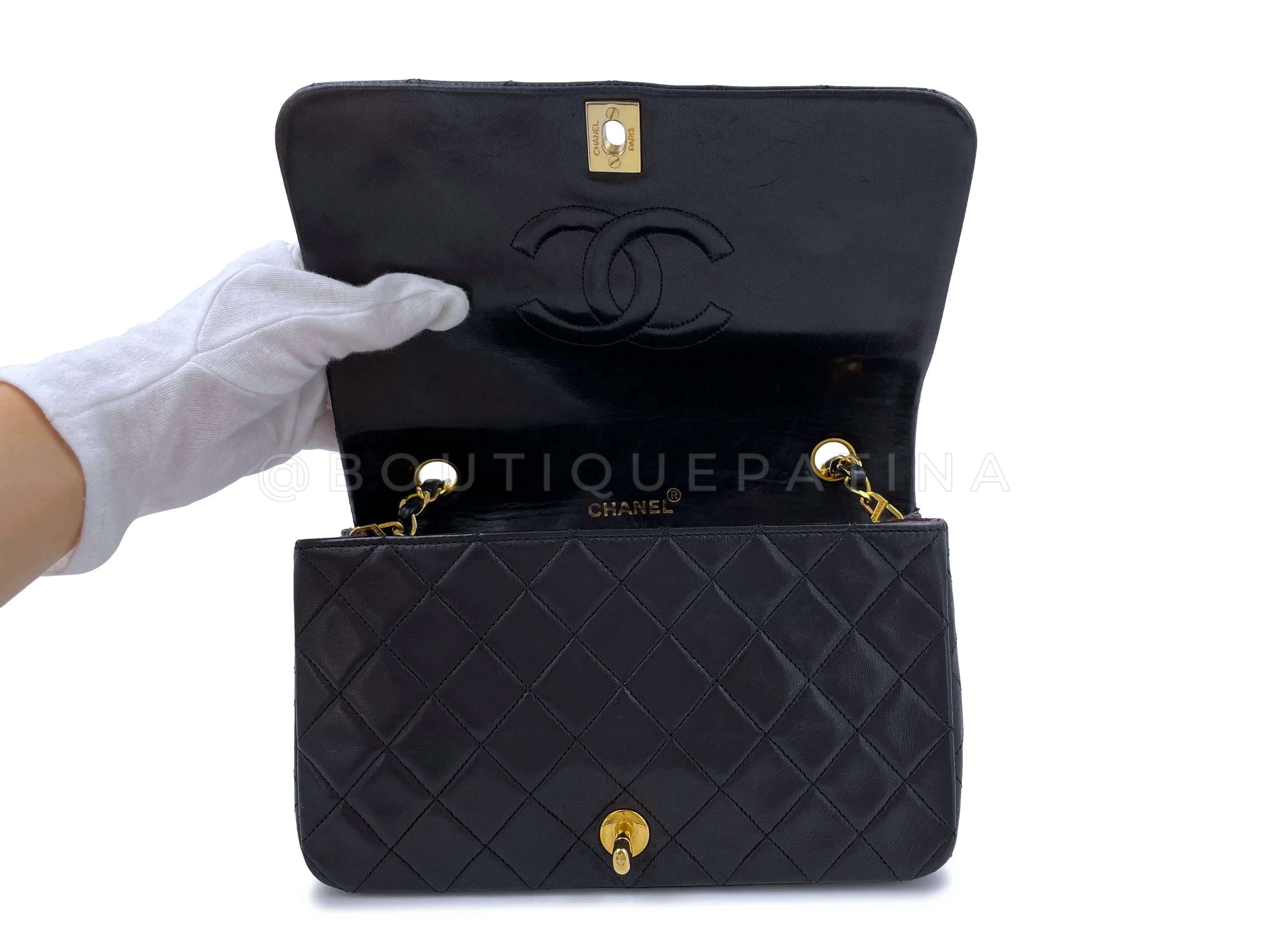 Chanel 1989 Vintage Black Timeless Quilted Full Flap Bag 24k GHW