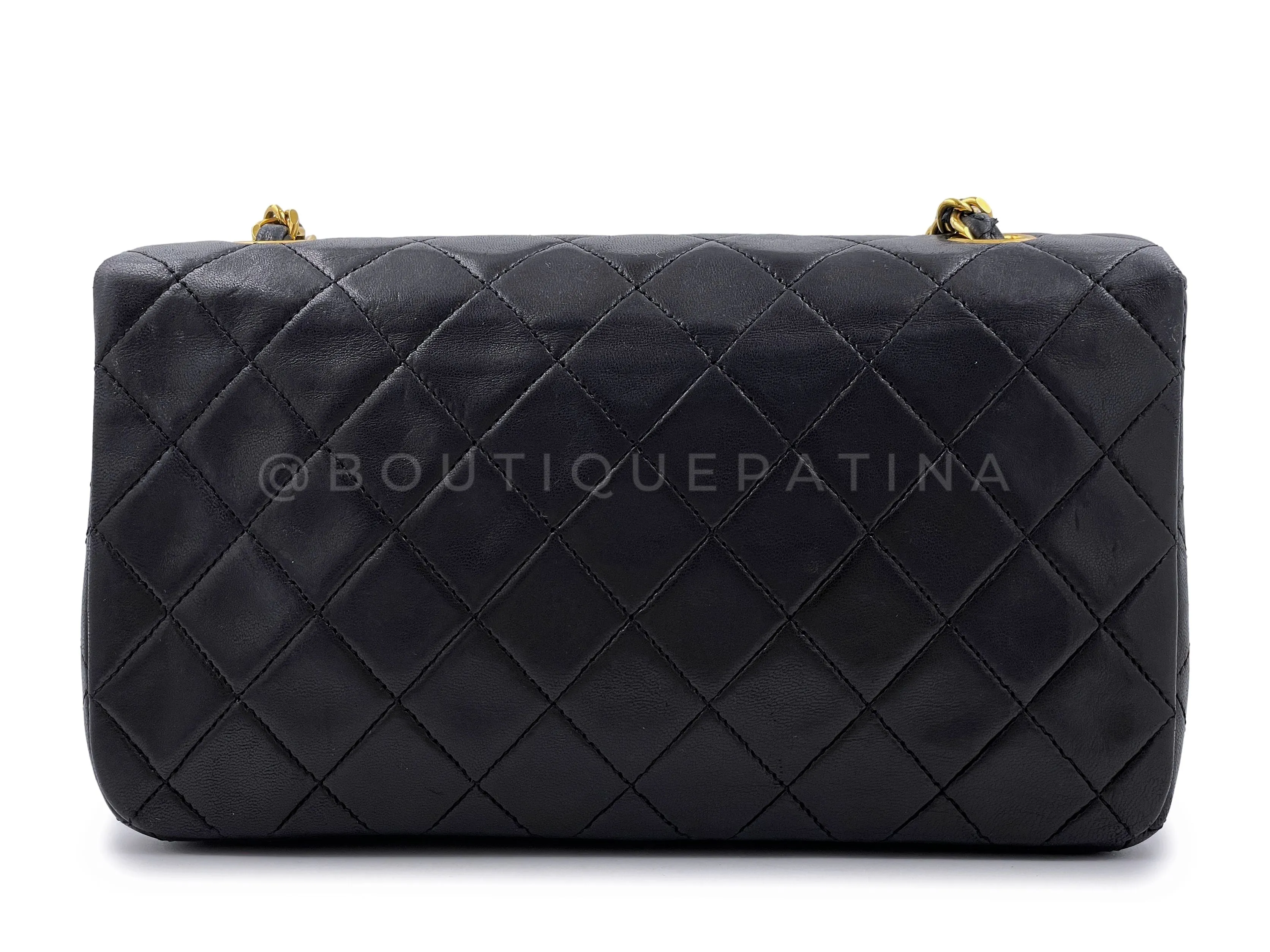 Chanel 1989 Vintage Black Timeless Quilted Full Flap Bag 24k GHW