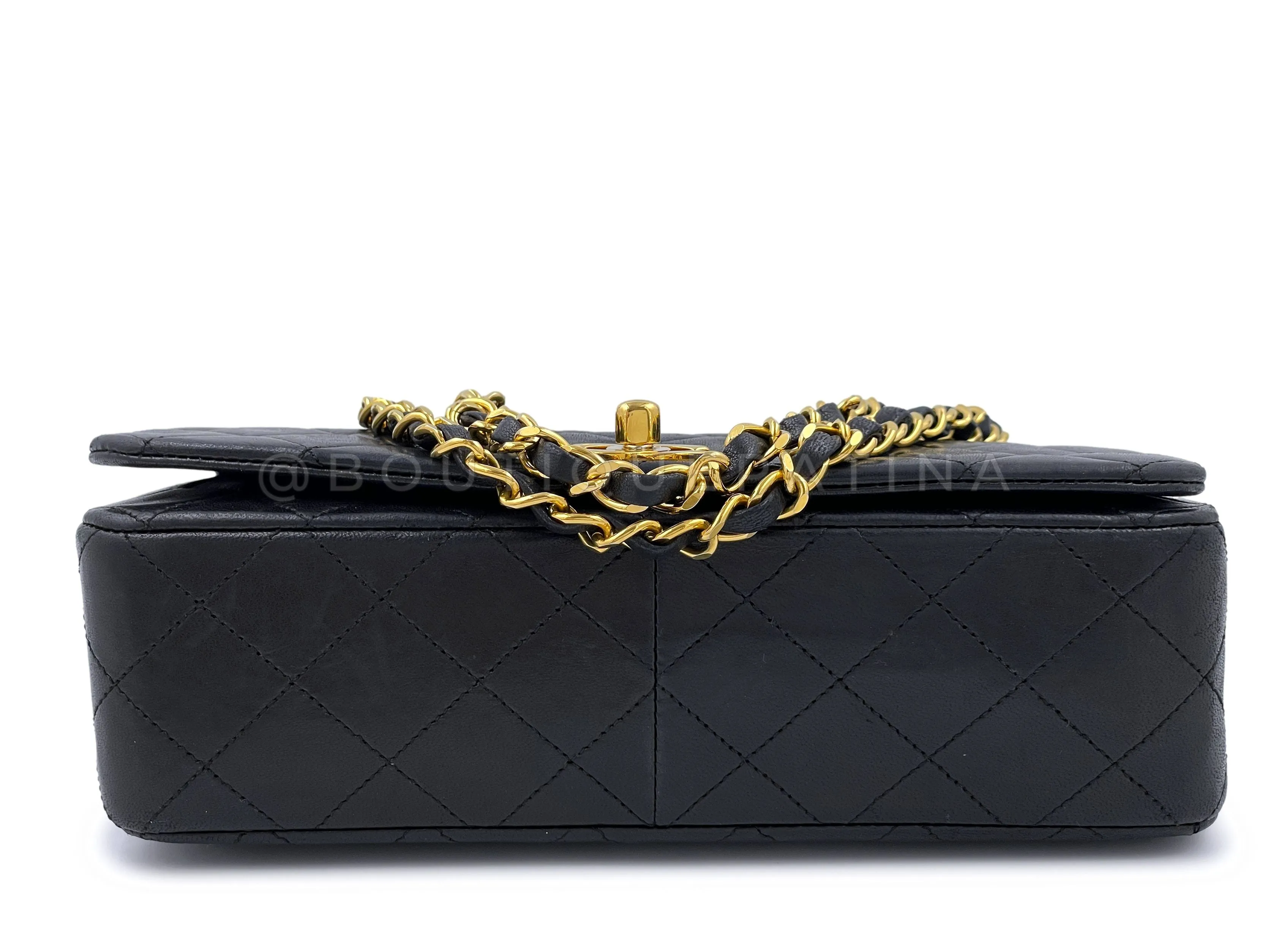 Chanel 1989 Vintage Black Timeless Quilted Full Flap Bag 24k GHW