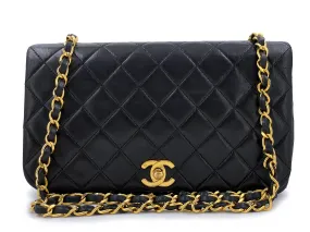 Chanel 1989 Vintage Black Timeless Quilted Full Flap Bag 24k GHW Chanel 1989 Vintage Black Timeless Quilted Full Flap Bag 24k GHW