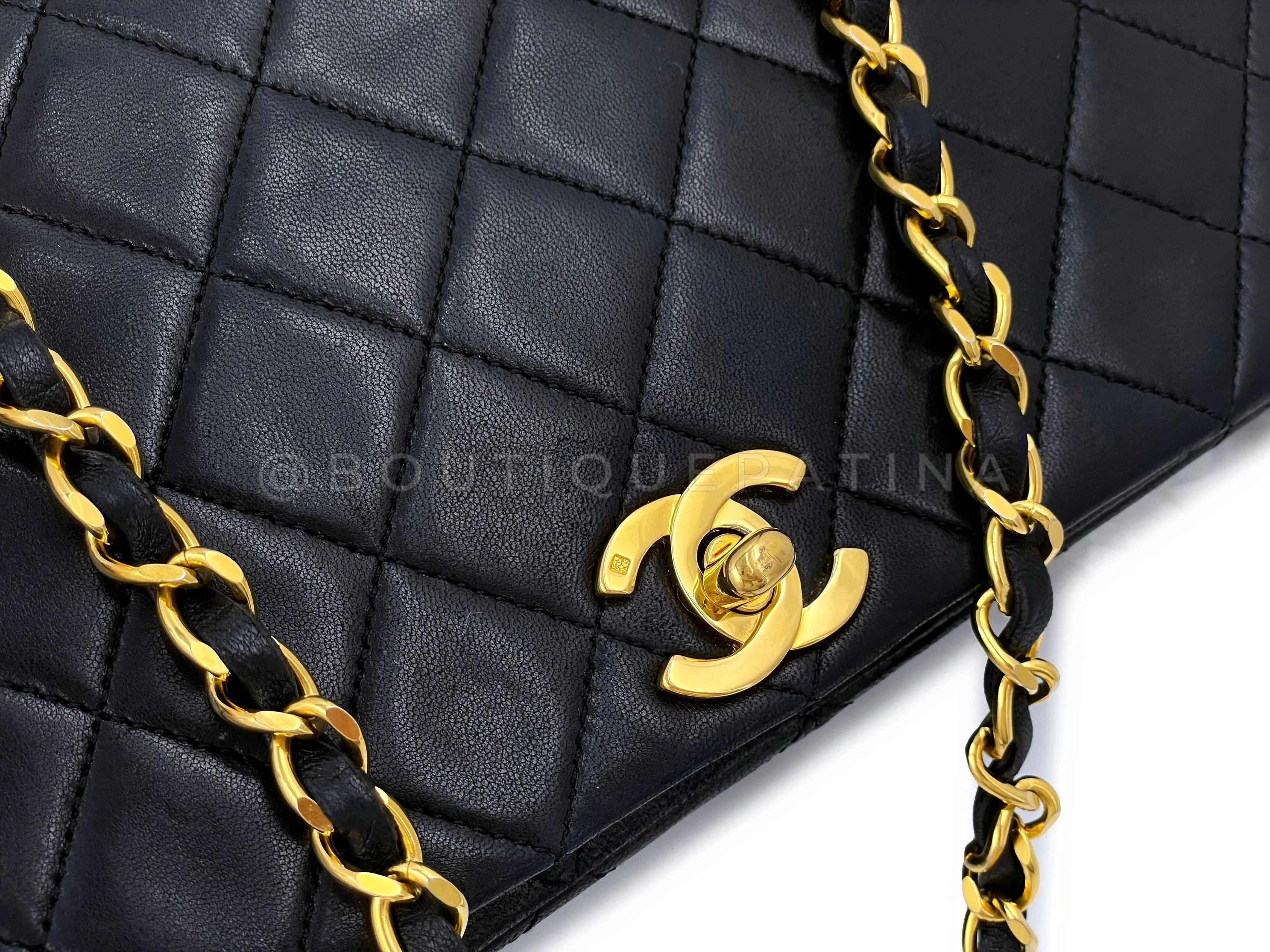 Chanel 1989 Vintage Black Timeless Quilted Full Flap Bag 24k GHW