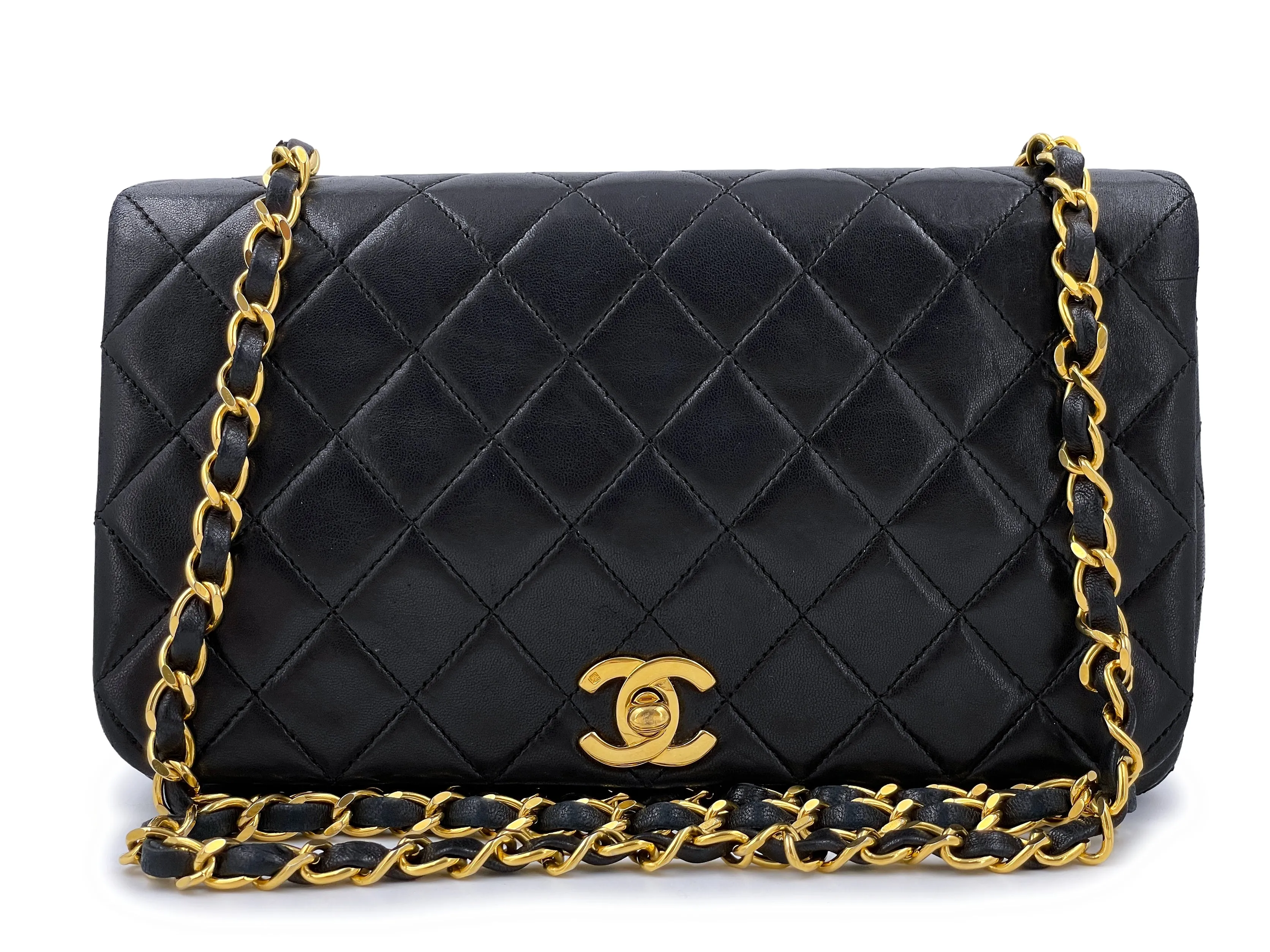 Chanel 1989 Vintage Black Timeless Quilted Full Flap Bag 24k GHW