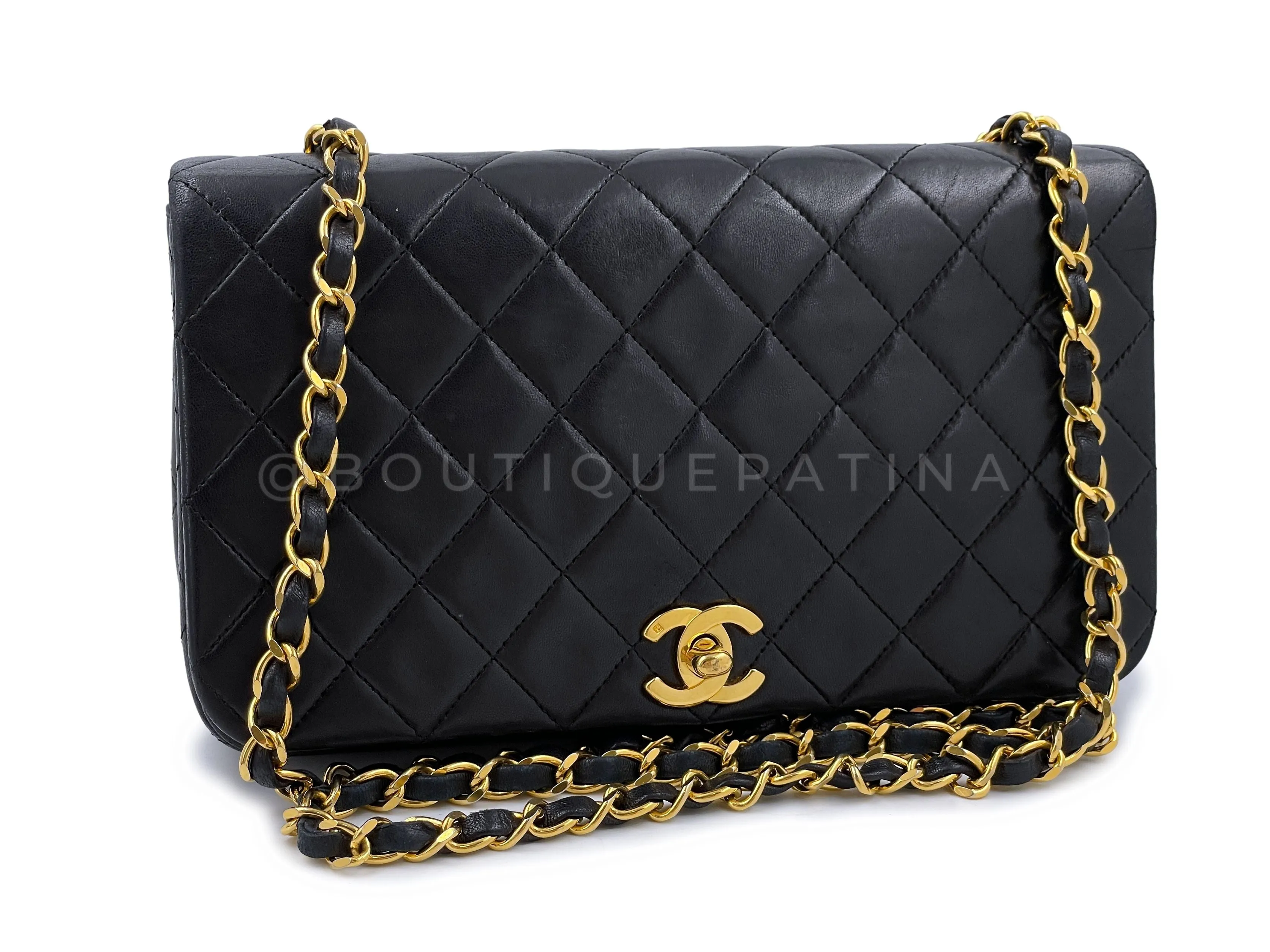 Chanel 1989 Vintage Black Timeless Quilted Full Flap Bag 24k GHW