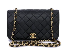 Chanel 1990 Vintage Black Timeless Full Flap Bag 24k GHW Lambskin Chanel 1990 Vintage Black Timeless Full Flap Bag 24k GHW Lambskin