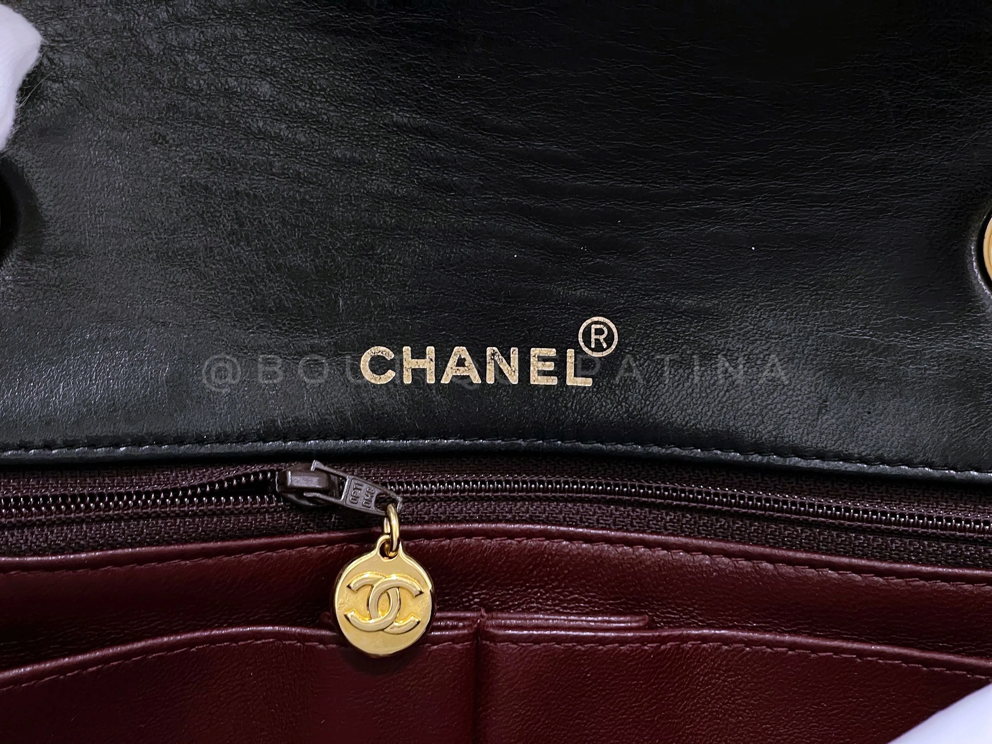 Chanel 1990 Vintage Black Timeless Full Flap Bag 24k GHW Lambskin
