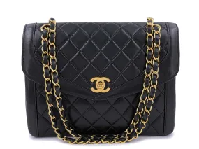 Chanel 1991 Vintage Black Curved Quilted Flap Bag 24k GHW Chanel 1991 Vintage Black Curved Quilted Flap Bag 24k GHW