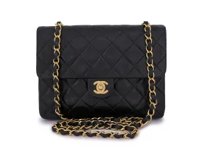 Chanel 1992 Vintage Black 20cm Mini Flap Bag 24k GHW Lambskin Chanel 1992 Vintage Black 20cm Mini Flap Bag 24k GHW Lambskin