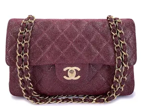 Chanel 2002 Vintage Burgundy Sueded Caviar Small Double Flap Bag 24k GHW Chanel 2002 Vintage Burgundy Sueded Caviar Small Double Flap Bag 24k GHW