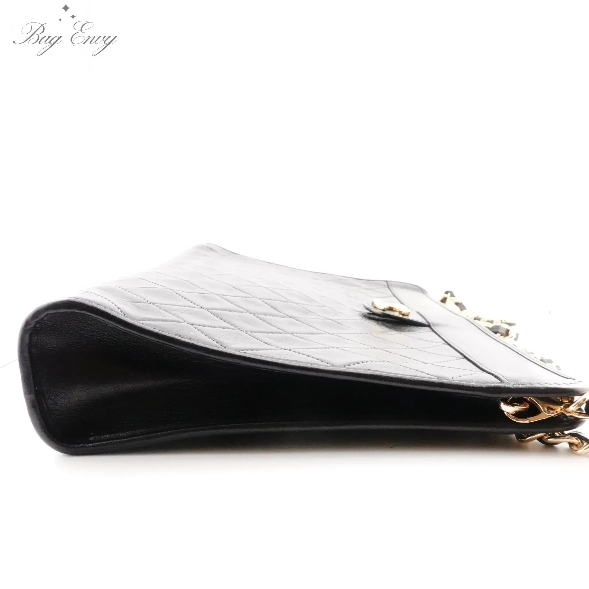 CHANEL Lambskin French Frame Clutch with Added Chain