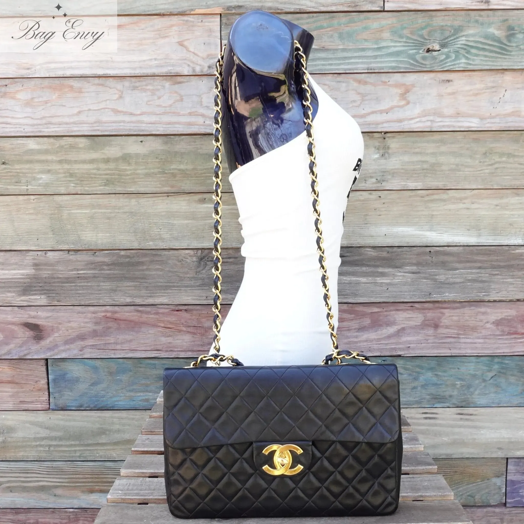 CHANEL Lambskin Jumbo XL Classic Single Flap Bag