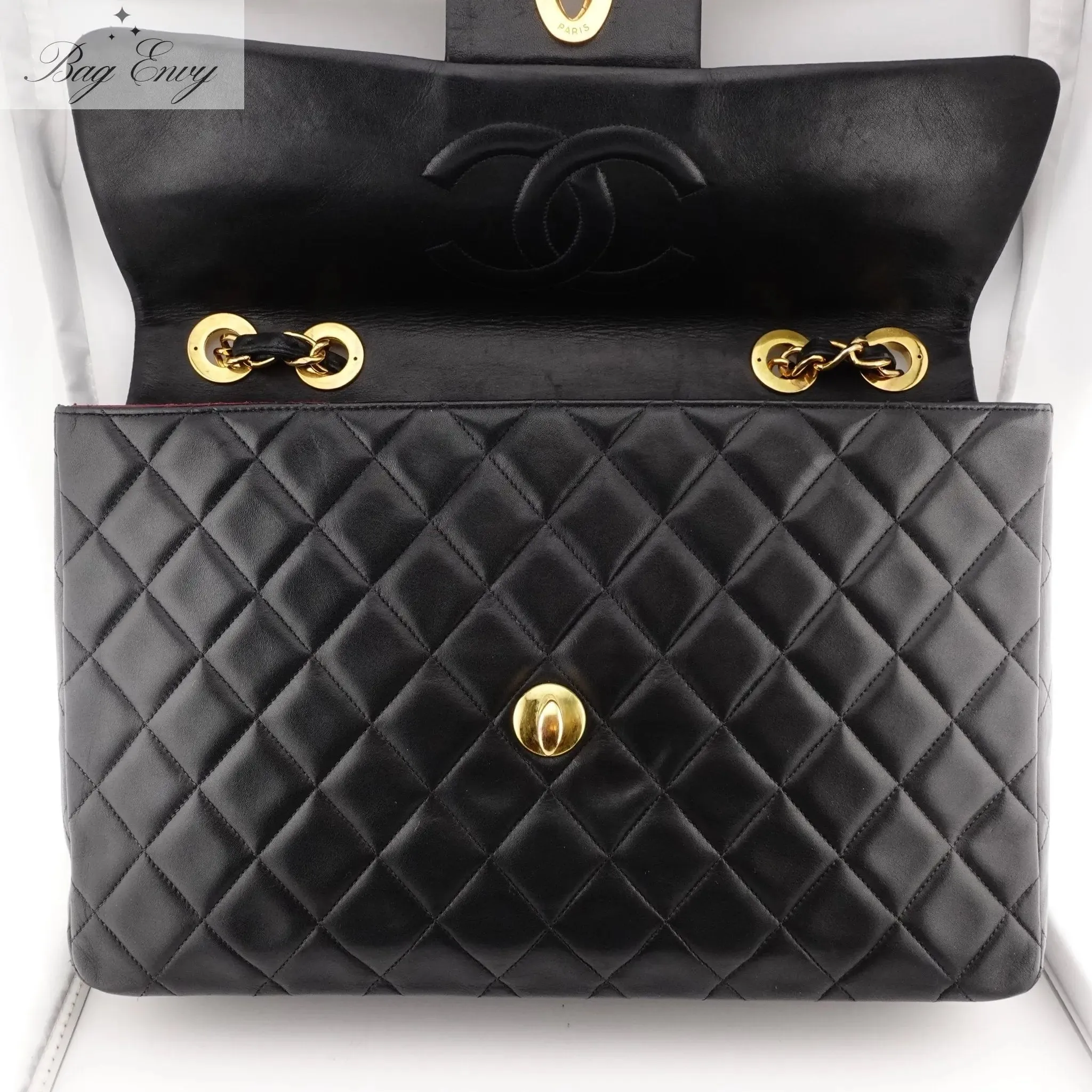 CHANEL Lambskin Jumbo XL Classic Single Flap Bag