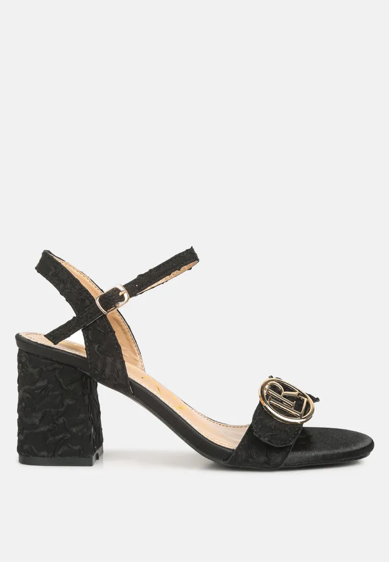 Chaplet Textured Block Heel Sandals By Ruw