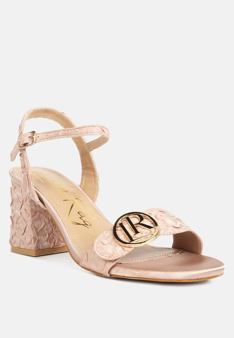 Chaplet Textured Block Heel Sandals By Ruw