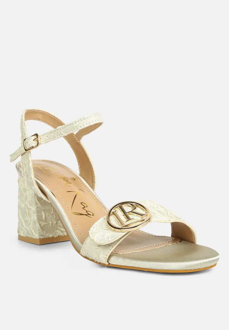 Chaplet Textured Block Heel Sandals By Ruw