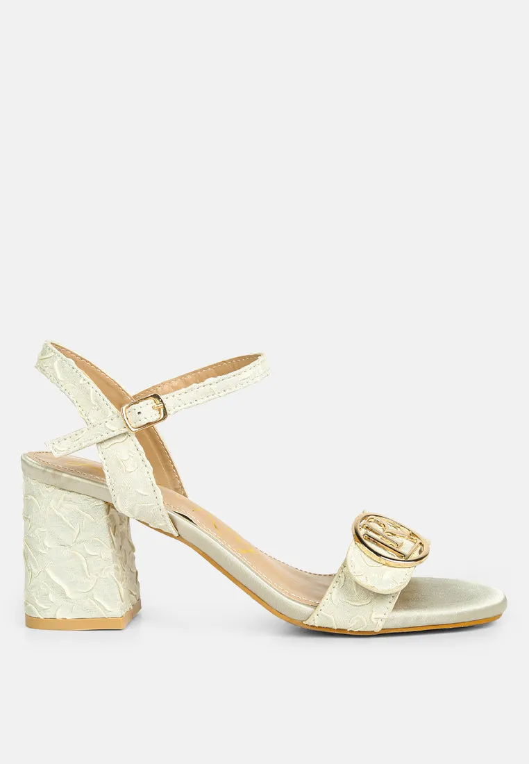 Chaplet Textured Block Heel Sandals By Ruw