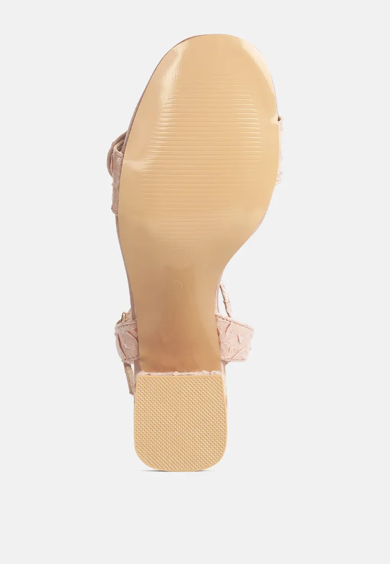 Chaplet Textured Block Heel Sandals By Ruw