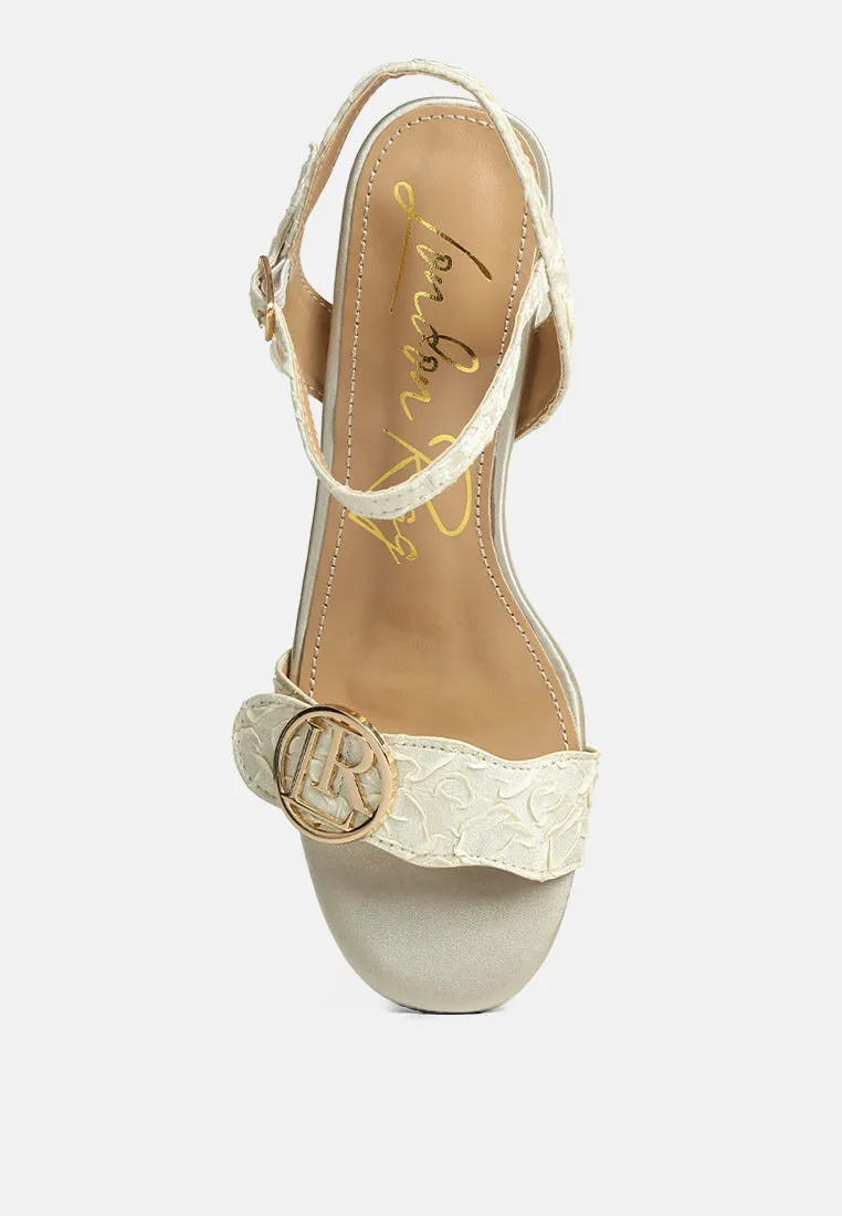 Chaplet Textured Block Heel Sandals By Ruw