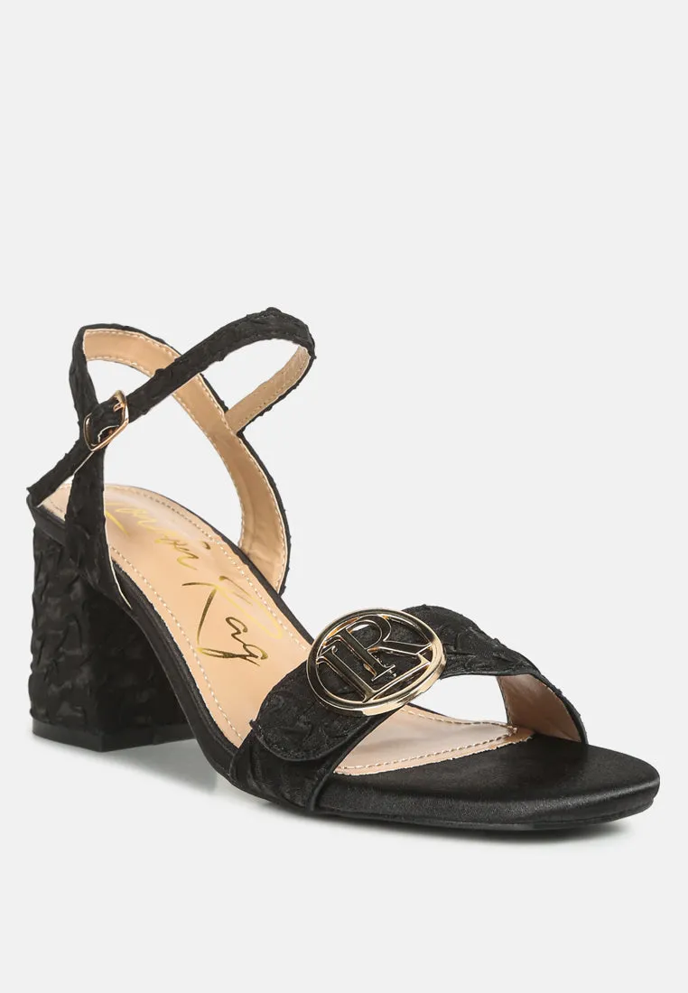Chaplet Textured Block Heel Sandals By Ruw