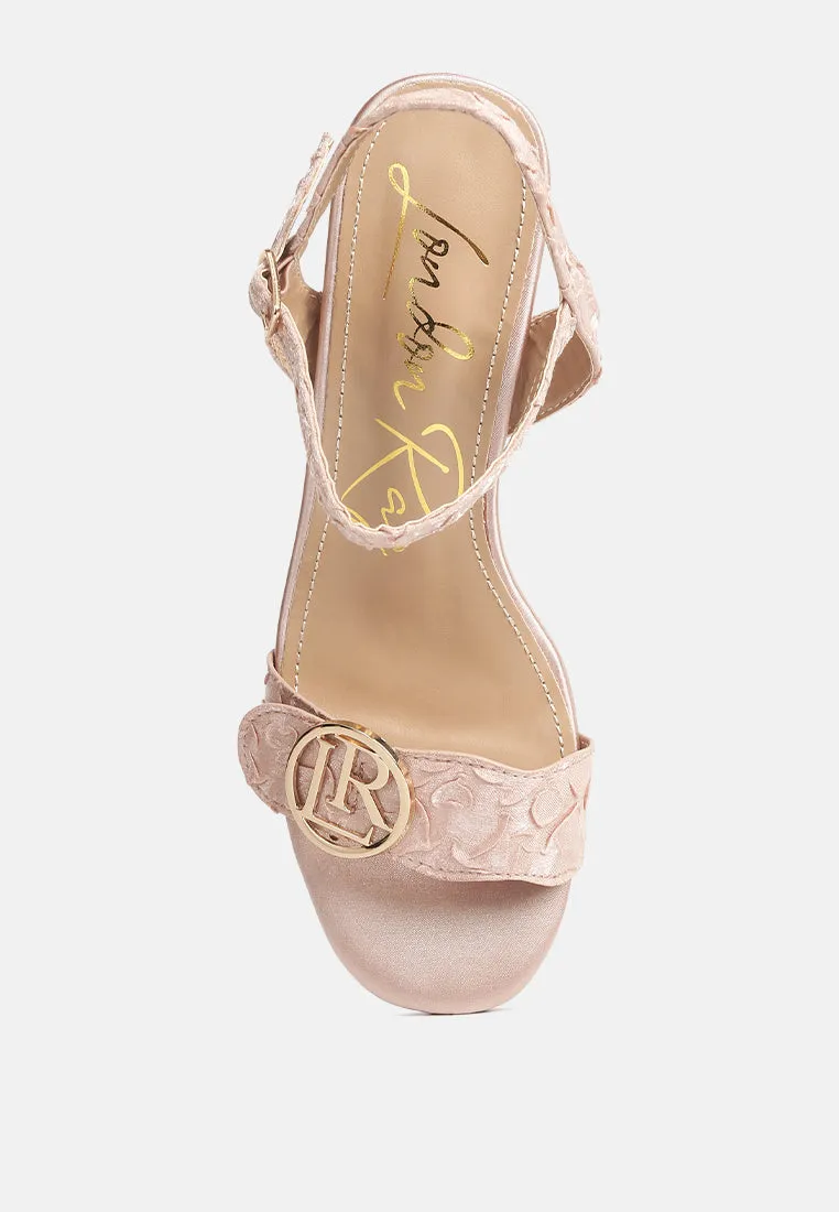 Chaplet Textured Block Heel Sandals By Ruw