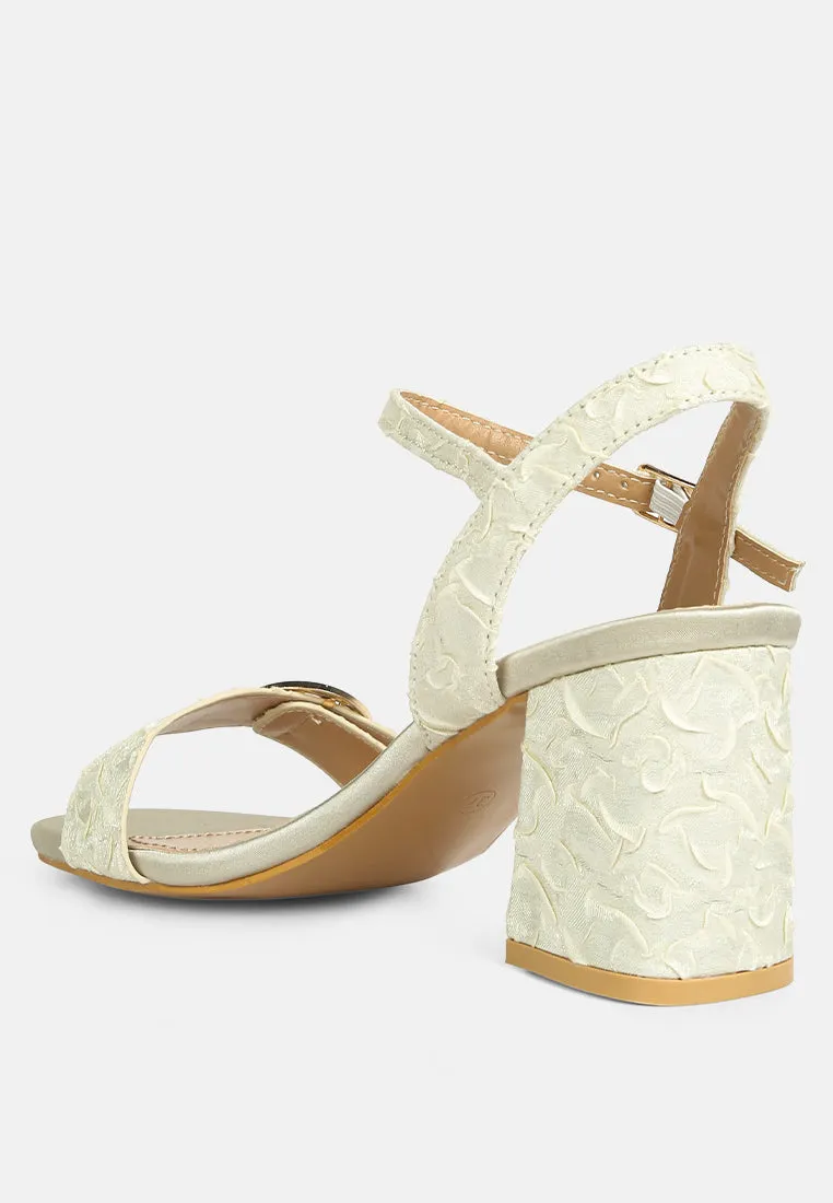 Chaplet Textured Block Heel Sandals By Ruw