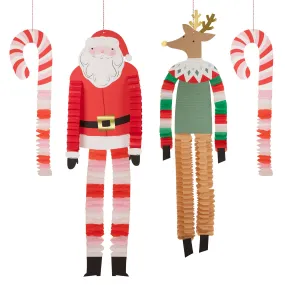 Christmas Decorations - Long Legged Santa & Reindeer Christmas Decorations - Long Legged Santa & Reindeer