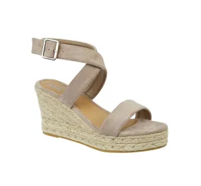 Cipriani Ladies Crossover Ankle Wedge Sandal - Sand Cipriani Ladies Crossover Ankle Wedge Sandal - Sand