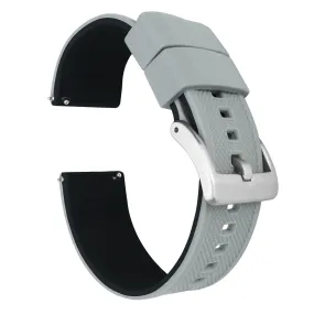 Cool Grey Top Black Bottom Elite Silicone Watch Band Cool Grey Top Black Bottom Elite Silicone Watch Band