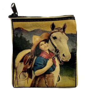 Cowgirl Best Friends Leather Western Coin Purse Cowgirl Best Friends Leather Western Coin Purse