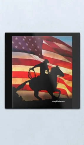 Cowgirl Kim American Cowboy Metal Wall Art - 12" x 12" - In Stock Cowgirl Kim American Cowboy Metal Wall Art - 12" x 12" - In Stock