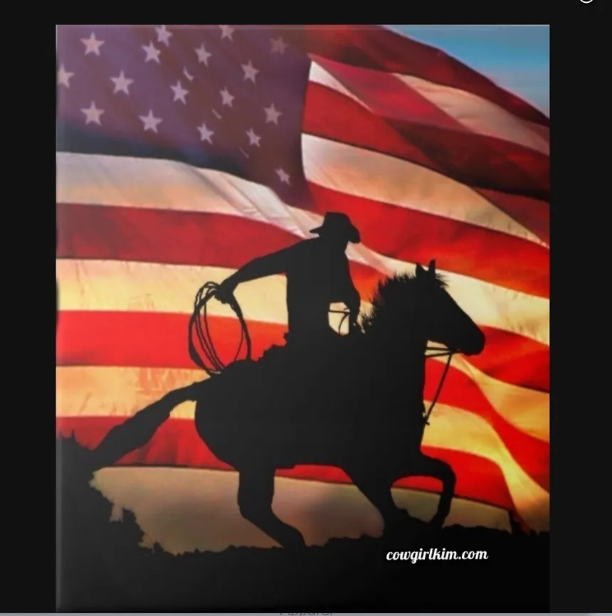 Cowgirl Kim American Cowboy Metal Wall Art - 12" x 12" - In Stock