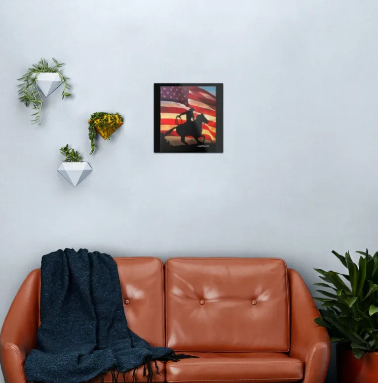 Cowgirl Kim American Cowboy Metal Wall Art - 12" x 12" - In Stock