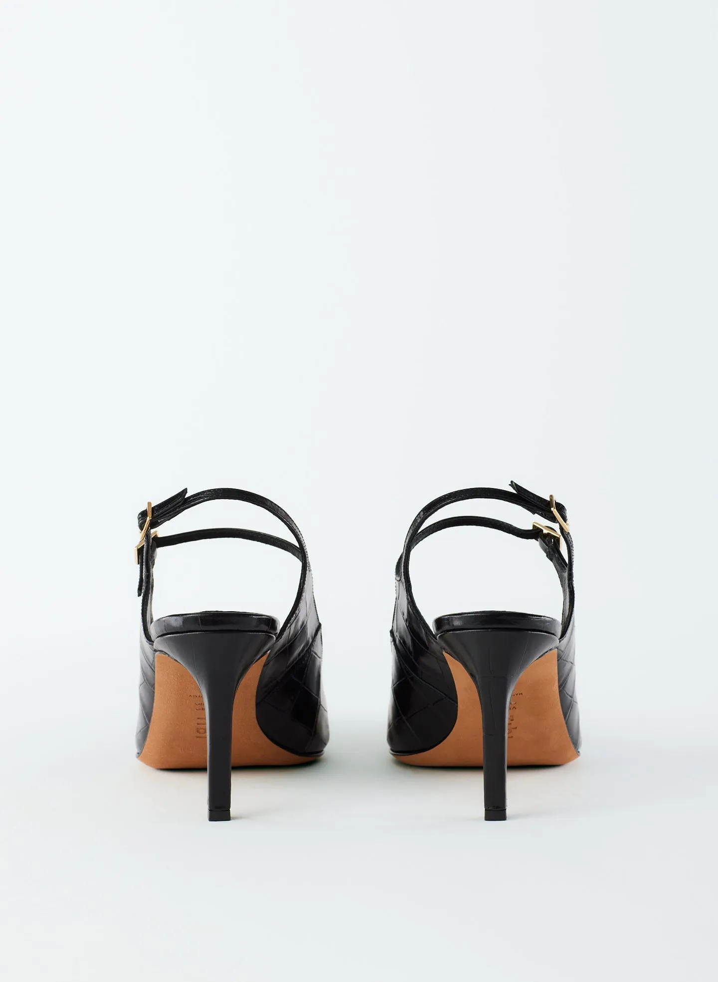 Croc Print Bob Slingback