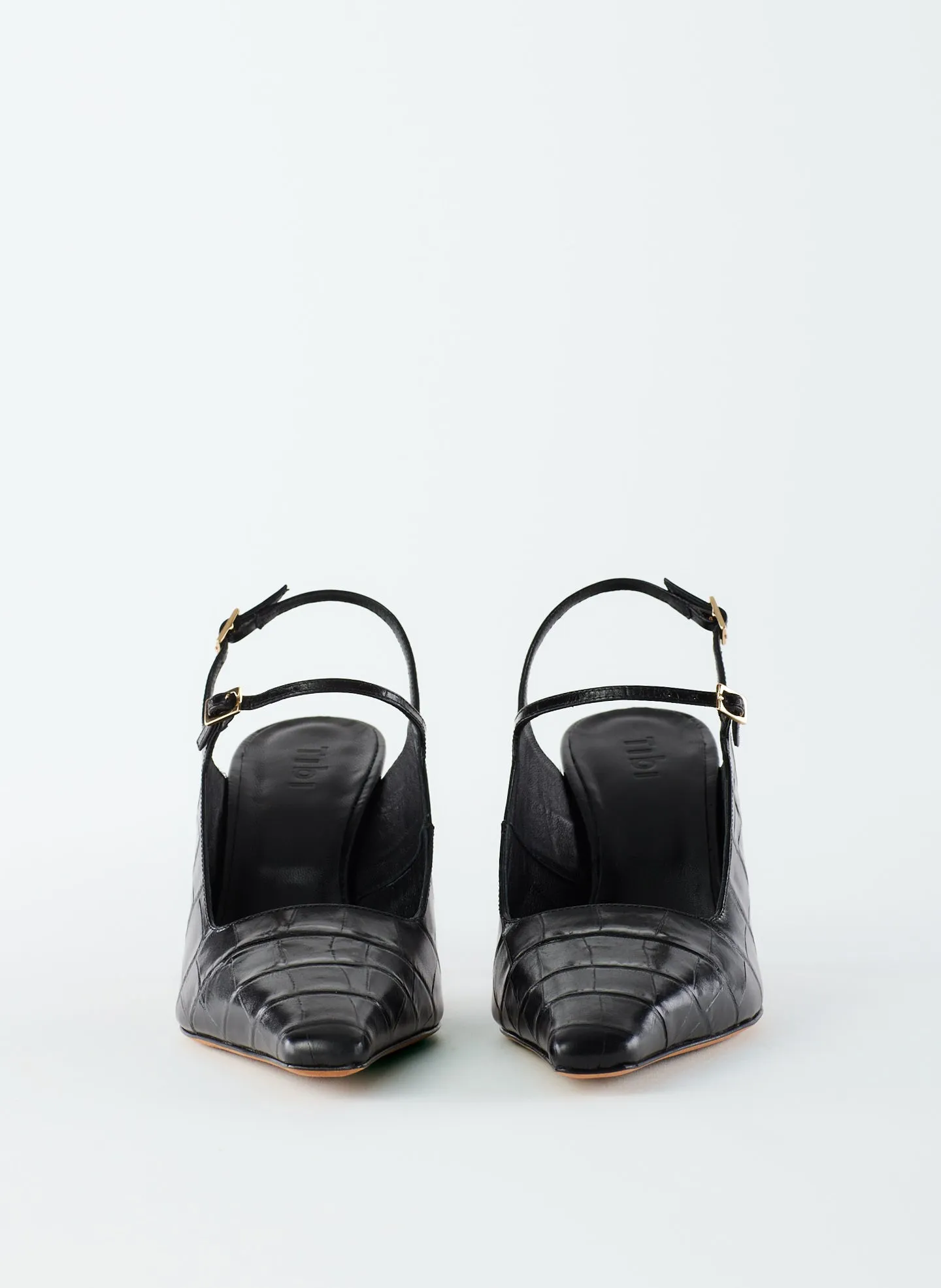 Croc Print Bob Slingback