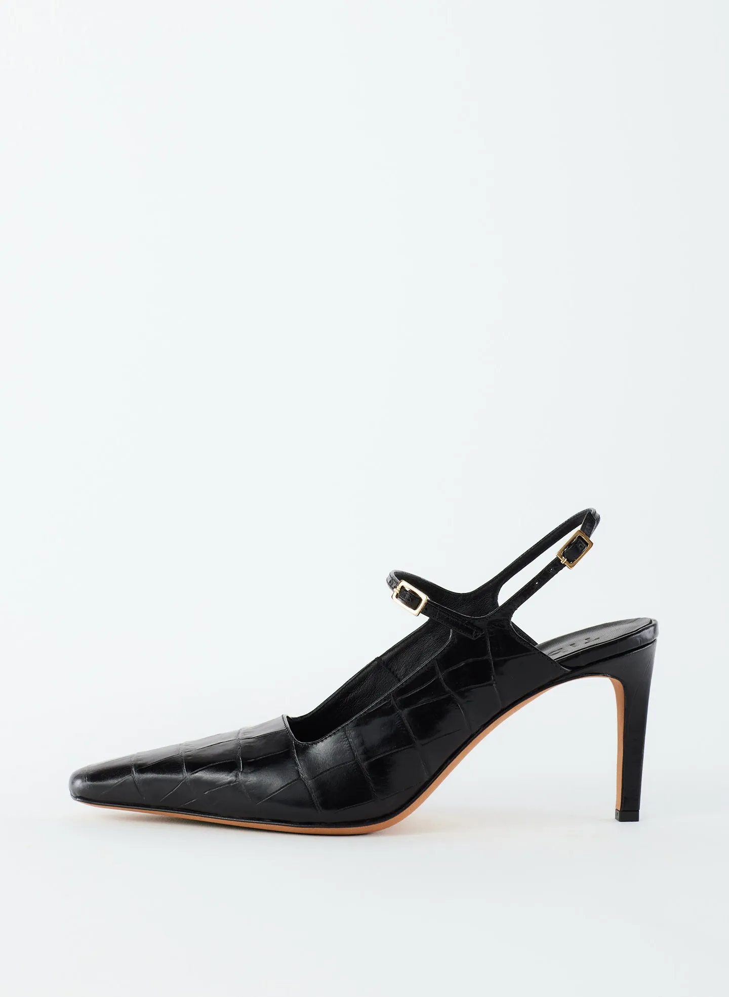 Croc Print Bob Slingback