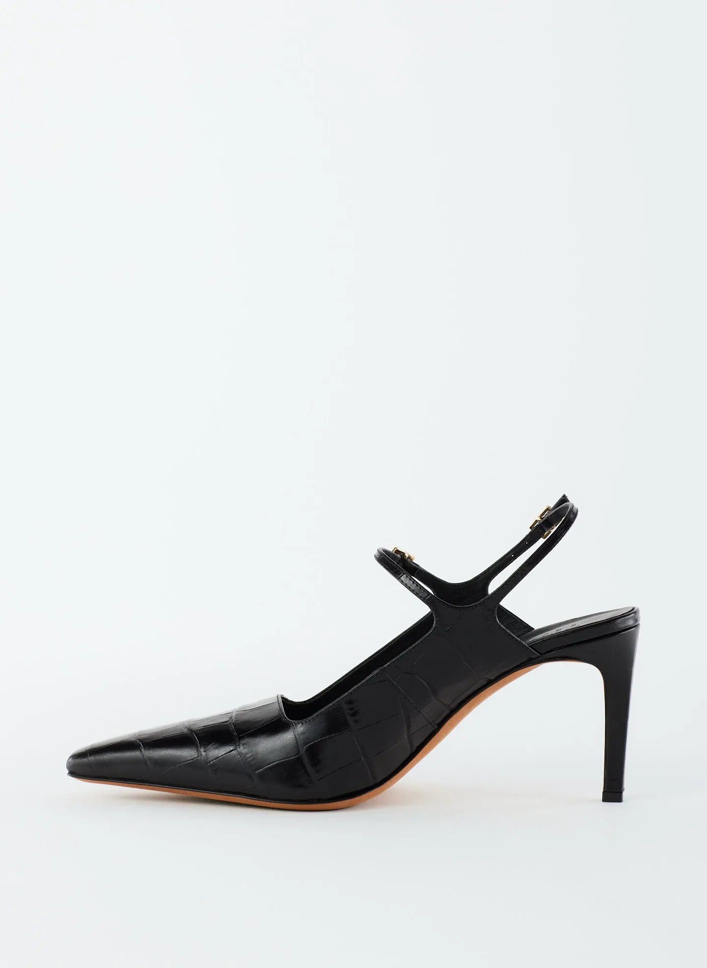 Croc Print Bob Slingback