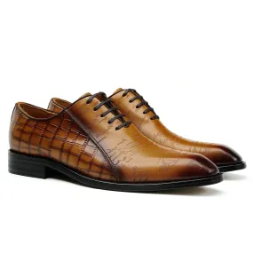 Crocodile embossed leather oxford shoes Crocodile embossed leather oxford shoes
