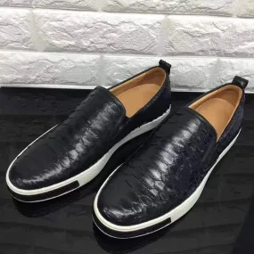 Crocodile Shoes Black Exotic Python Skin leather Platform Loafers Crocodile Shoes Black Exotic Python Skin leather Platform Loafers