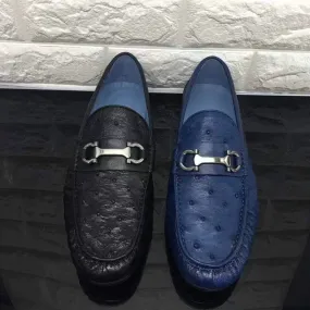 Crocodile Shoes Exotic Ostrich Skin Leather Slip-On~ Loafer Shoes for Men Crocodile Shoes Exotic Ostrich Skin Leather Slip-On~ Loafer Shoes for Men