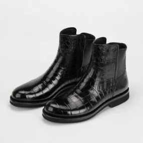 Crocodile Shoes Genuine  Crocodile Skin Leather Chelsea Ankle Boots Crocodile Shoes Genuine  Crocodile Skin Leather Chelsea Ankle Boots