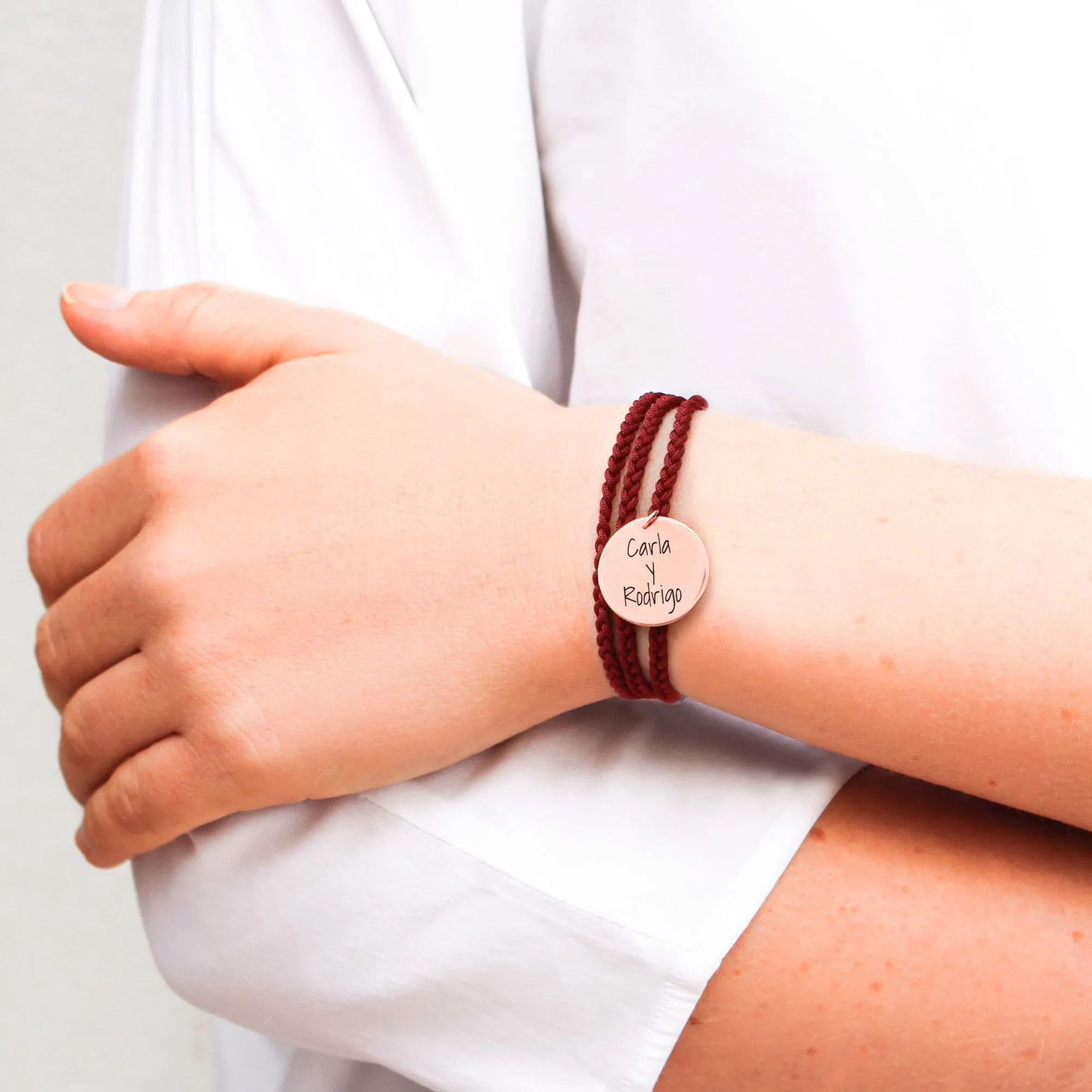 Custom Dream Burgundy Rose Gold Bracelet