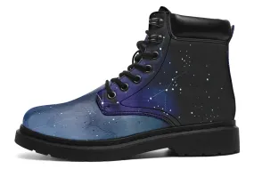 Deep Blue Classic Boots - High Quality Micro-Suede Weatherproof Vegan Shoes with Stitched on Soles Deep Blue Classic Boots - High Quality Micro-Suede Weatherproof Vegan Shoes with Stitched on Soles