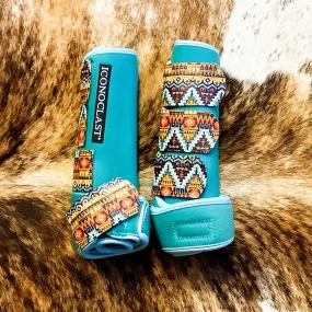Desert Sunset Custom Aztec Leather Strap Iconoclast Boots Desert Sunset Custom Aztec Leather Strap Iconoclast Boots